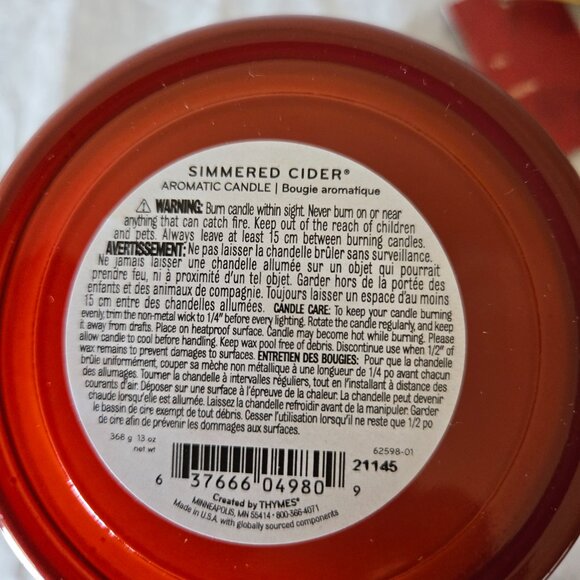 Thymes Simmered Cider Aromatic Candle - Picture 3 of 3